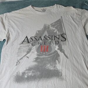 Gray Assassins Creed 3 Graphic T-Shirt for Men
